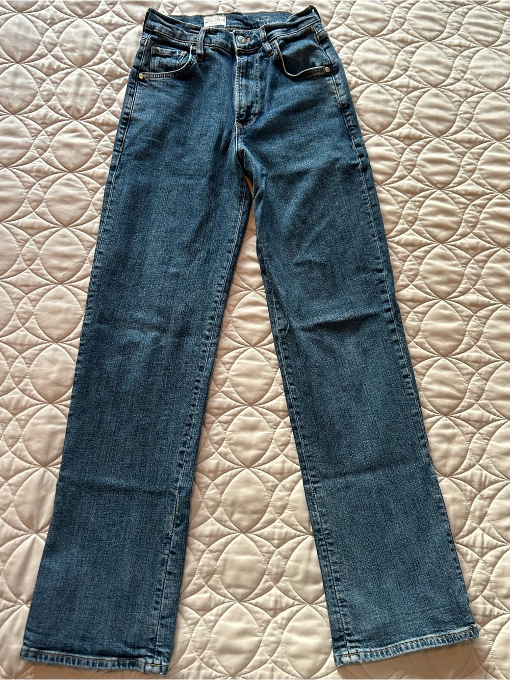 Pilcro Anthropologie High Rise Wide Leg Jeans Medium Wash Size 24